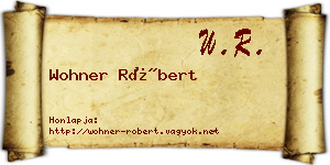 Wohner Róbert névjegykártya