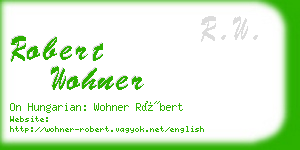 robert wohner business card
